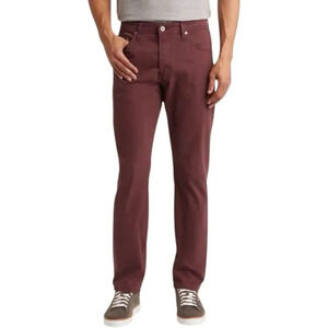 AG Adriano Goldschmied Burgundy Everette Slim Straight Jeans 30x33